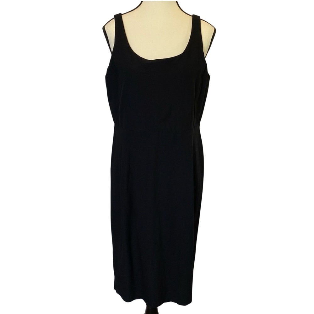 Eileen Fisher Black Knit Sleeveless Midi Dress Women's Size Small Cocktail Party